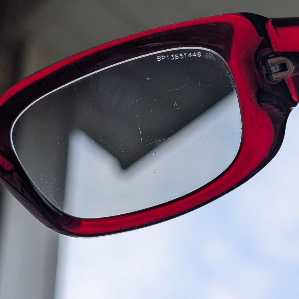 Prada SPR 26M Burgundy Rectangular Sunglasses 0AG-3M1 Vintage Y2K Red Designer - Picture 6 of 6